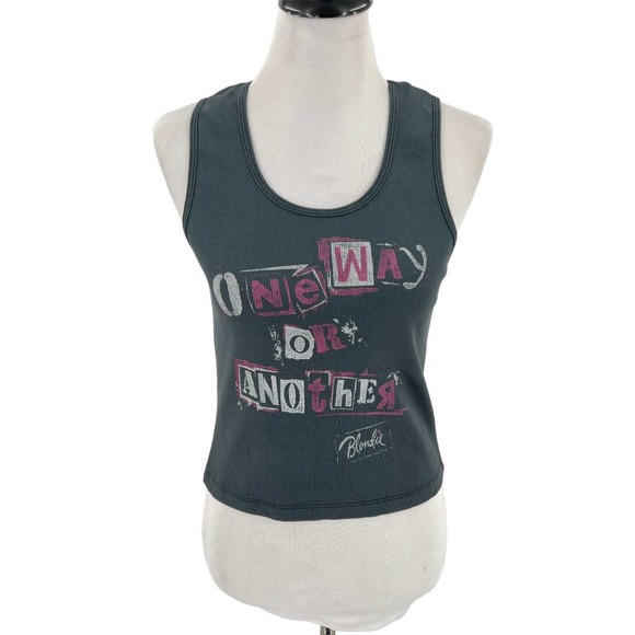 Daydreamer Womens Blondie One Way Or Another Ribbed Shrunken Tank Top XL - Picture 2 of 11